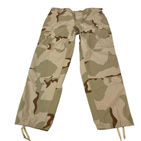 Unbranded Other - US Army Cargo Pants Men XL Green Camouflage Flat Front Drawstring Leg Button Fly